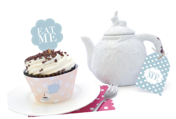 DIY tea party high tea gratis free cupcake download
