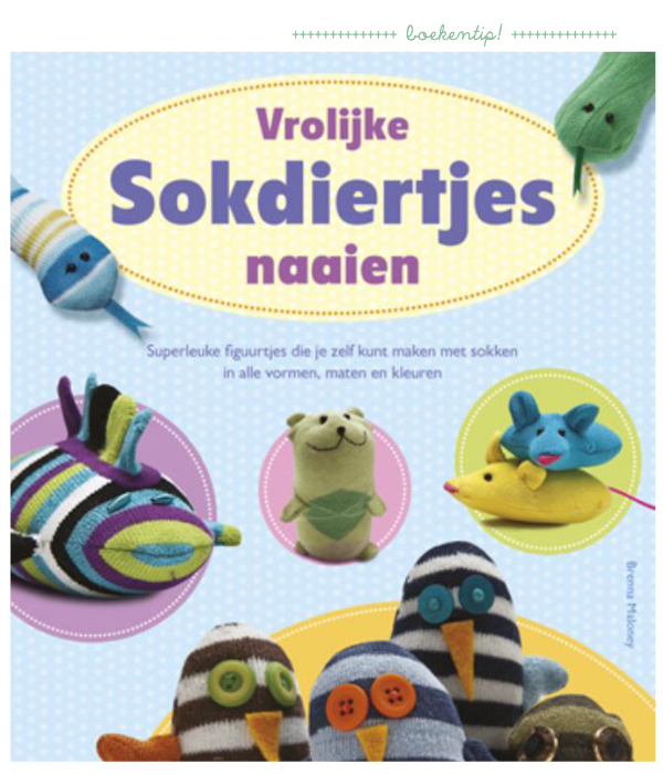 vrolijke sokdiertjes naaien, knutselboek voor kinderen