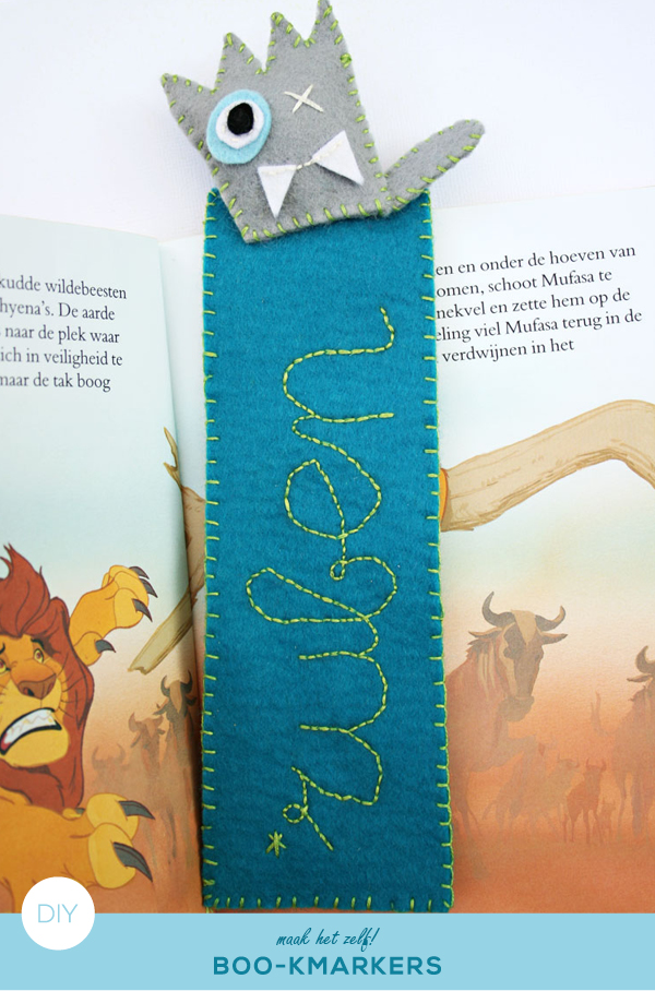 how to make bookmarkers out of felt #diy ; boekenlegger van vilt maken #zelfmaker