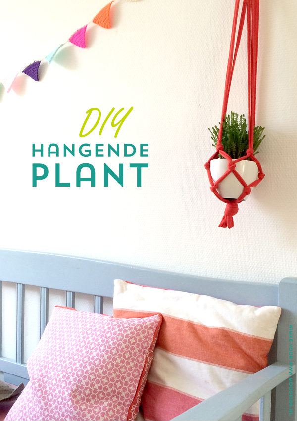 plantenhanger maken, hangende plant maken, diy hangende plantenpot, maak zelf een hangende plant