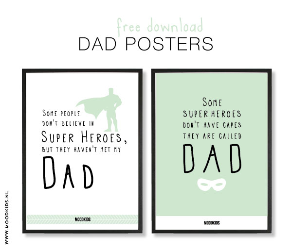 superheld papa vaderdag poster