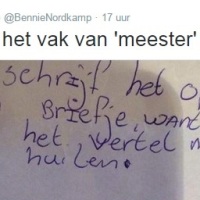 Ontroerend briefje voor de meester