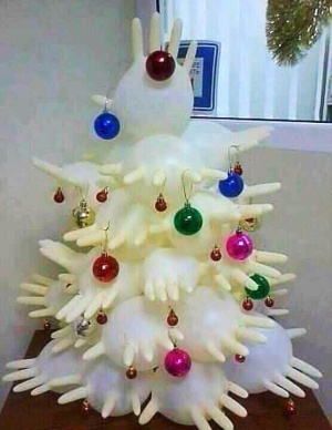 handschoen kerstboom