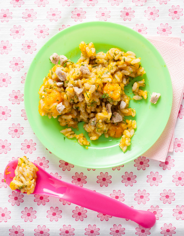 koken met kinderen risotto met wortel en varkensvlees