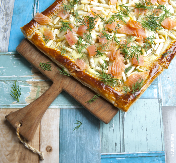 asperge plaatpizza met zalm kinderen