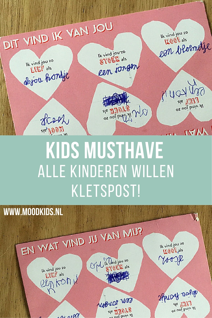 De meeste kinderen vinden het erg leuk om post te ontvangen. Met Kletspost haal je 30 leuke en originele kaarten in huis die kinderen geweldig vinden! Bekijk de voorbeelden op www.moodkids.nl