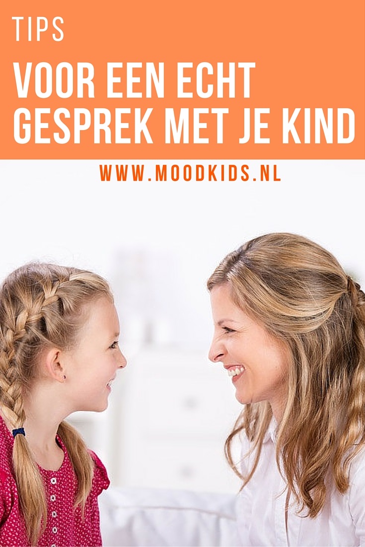 Sommige kinderen praten de oren van je hoofd. En soms kan écht praten met je kind best lastig zijn. Charlotte heeft leuke tips voor een goed gesprek. Lees ze op www.moodkids.nl