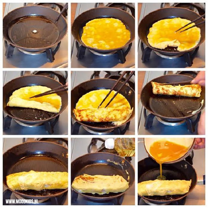 Zo maak je stap voor stap tamagoyaki (opgerolde omelet)