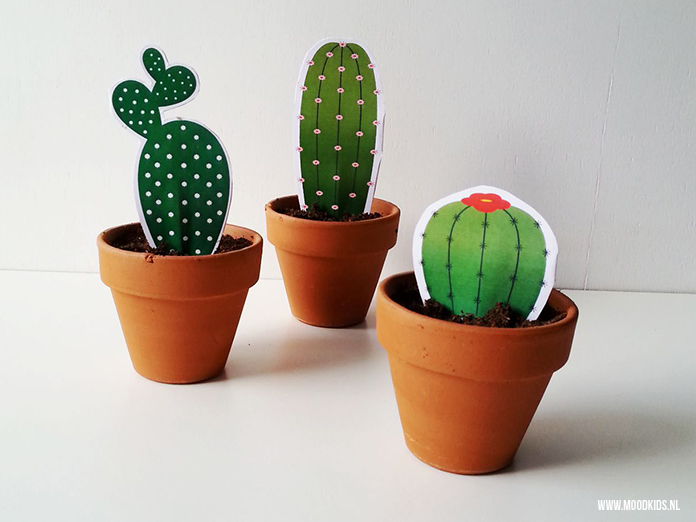 gevogelte slepen kust Mini cactus van papier maak je zelf met deze gratis printable