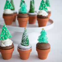 Kerst cupcakes met 3 verschillende kerstbomen
